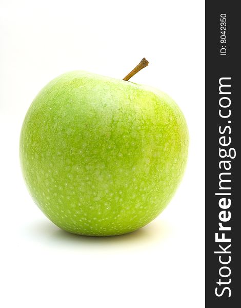 Green apple white background isolated