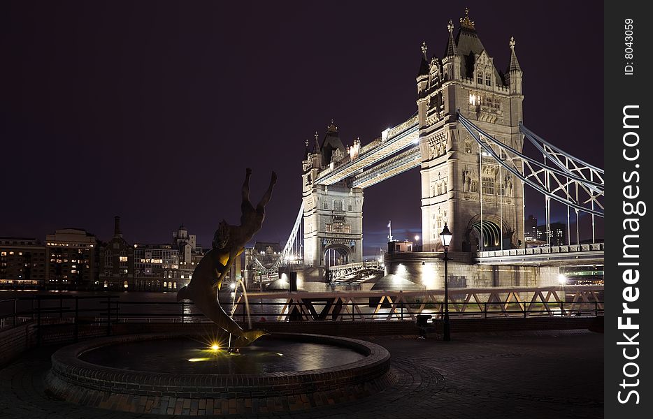 The River Thames and Tower bridge at Night. The River Thames and Tower bridge at Night.