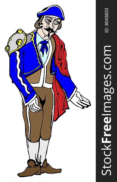 Bullfighter in traditional drees vector illustration. Bullfighter in traditional drees vector illustration