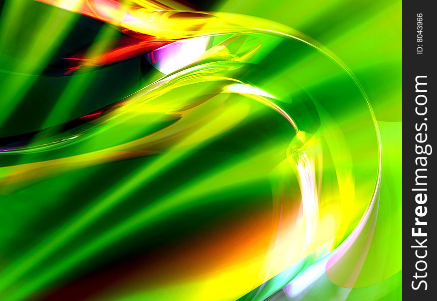 3d render of shiny green abstract background