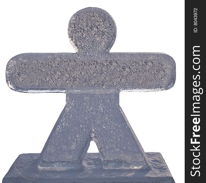 Ice sculpture isolated with clipping path - people