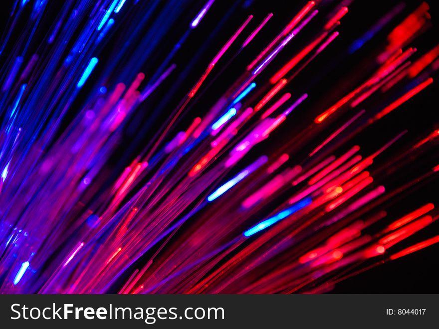 The colorful light fibers of shiny lines.