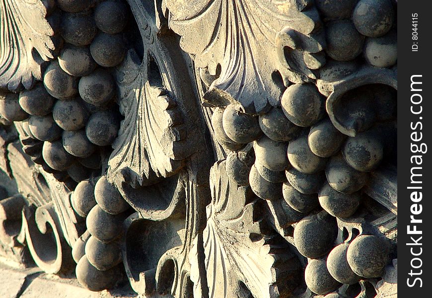 Brick Carvings of grapes