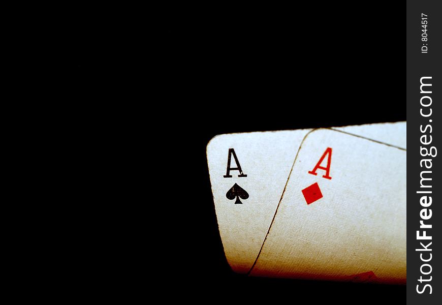 Two aces with black background. Two aces with black background