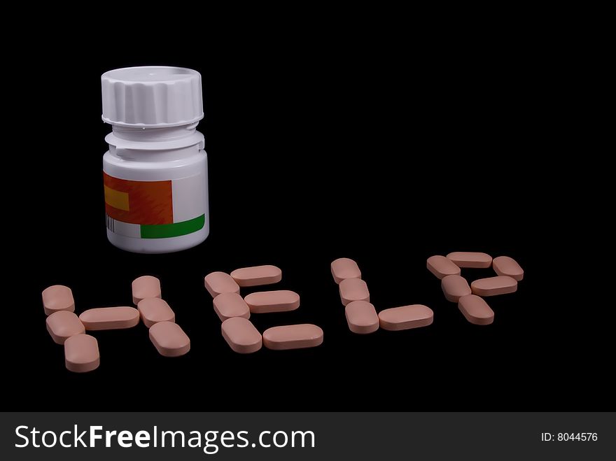 A pills fall from jar