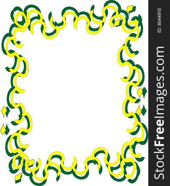 Background of yellow and green squiggles. Background of yellow and green squiggles