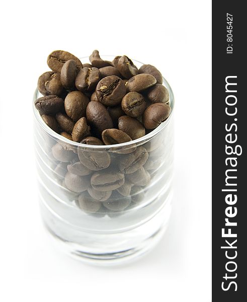 Coffe beans in glass