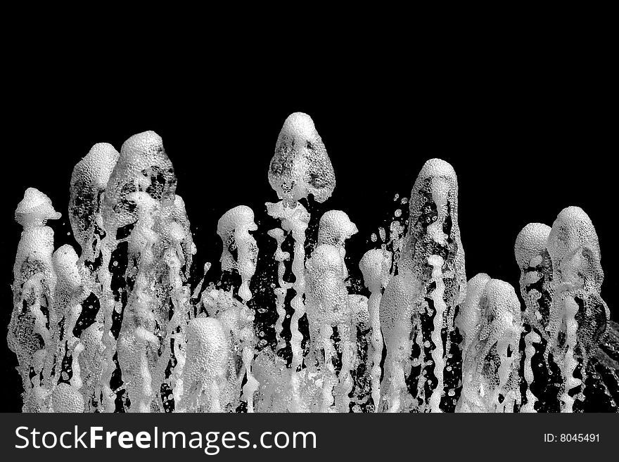 Fountain isolated on black background