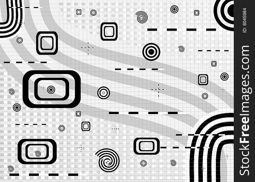 Illustration of futuristic abstract background with shapes