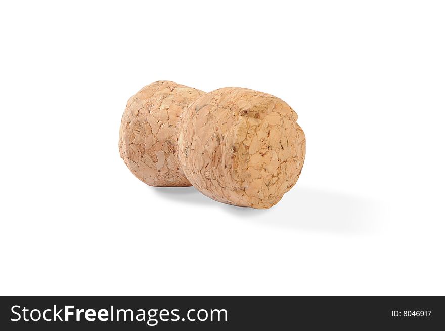 Isolated cork on white background