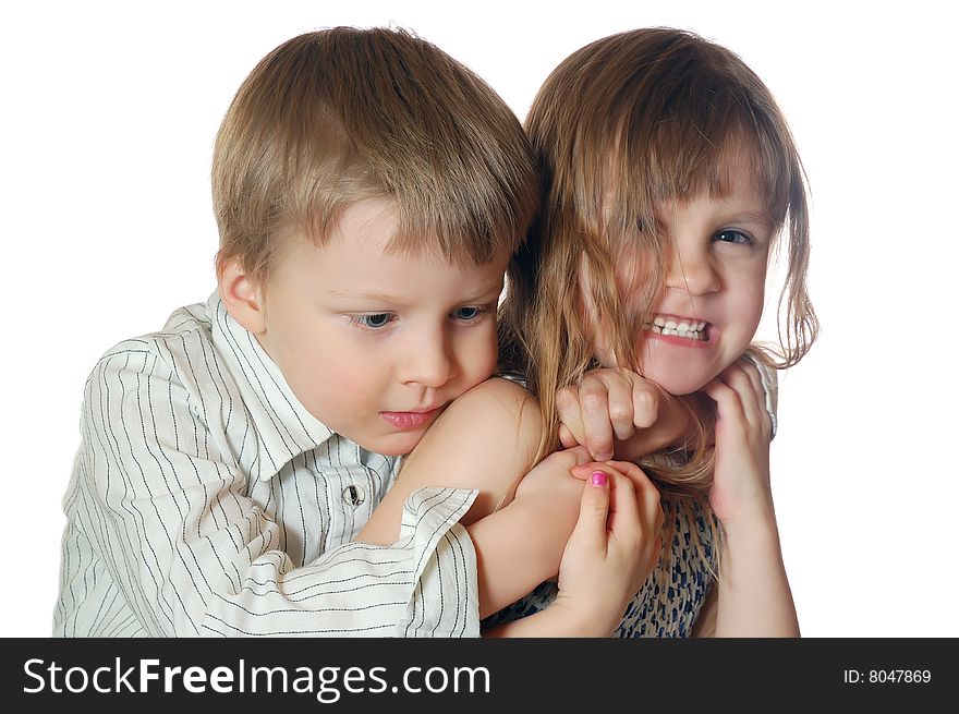 Four year old girl and boy- best friends. Four year old girl and boy- best friends