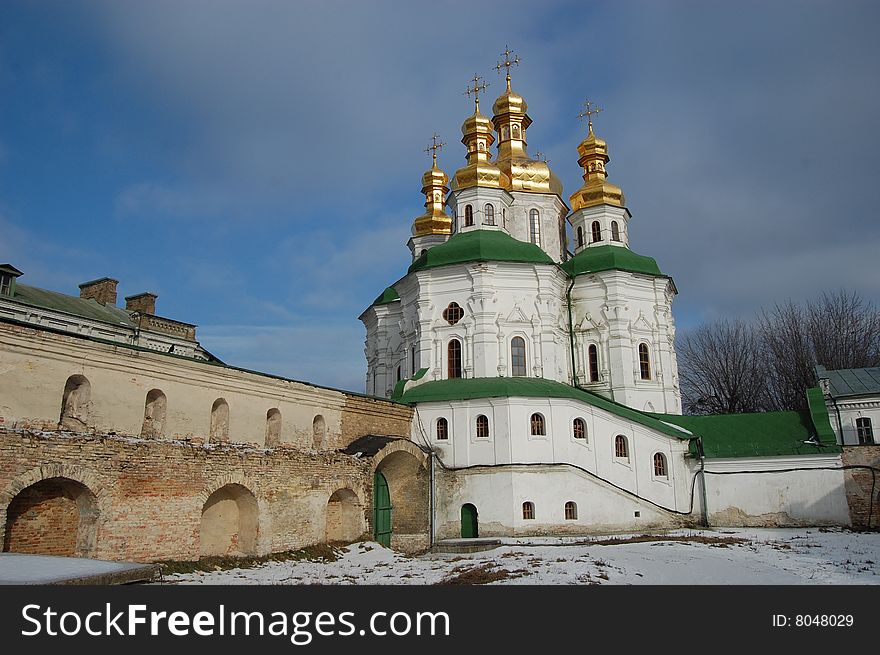 Kiev-Pechersk Lavra monastery in Kiev. Ukraine (Malorussia) At winter