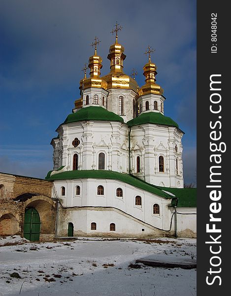 Kiev-Pechersk Lavra monastery in Kiev. Ukraine (Malorussia) At winter