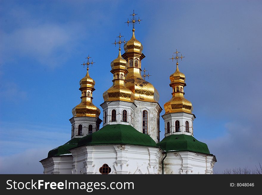 Kiev-Pechersk Lavra monastery in Kiev. Ukraine (Malorussia) At winter