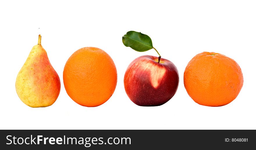 Fruits isolated on white background