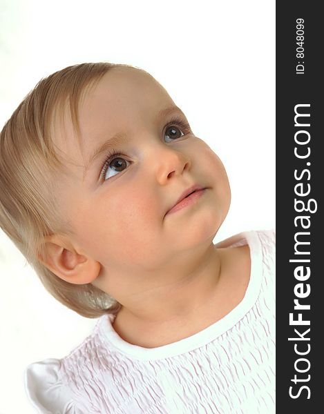 Beautiful little girl in white  portrait