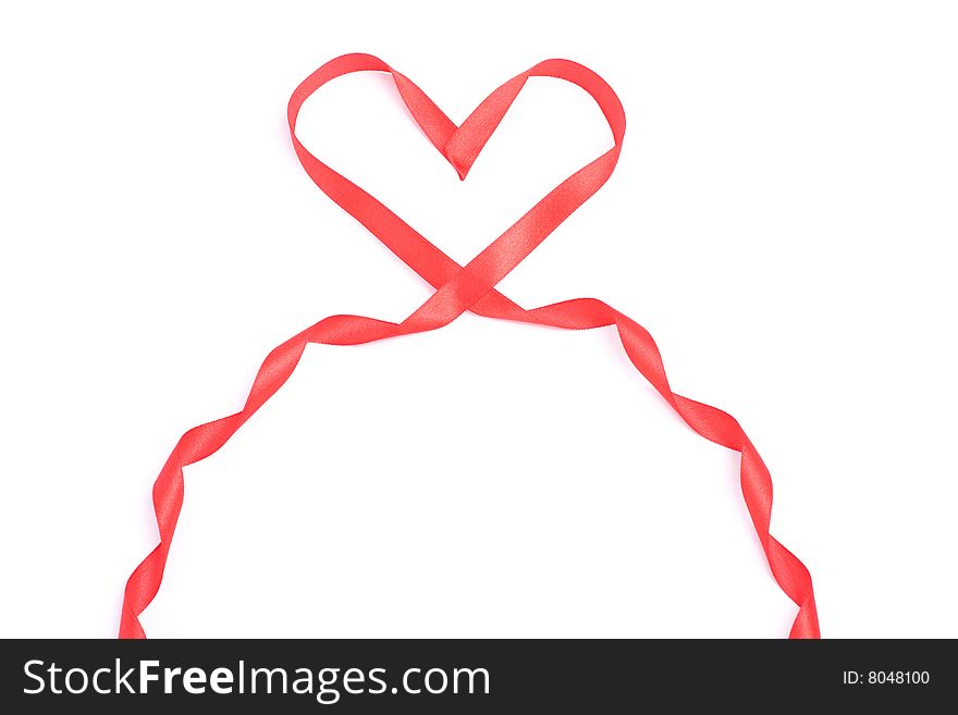 Red heart form ribbon for Valentine