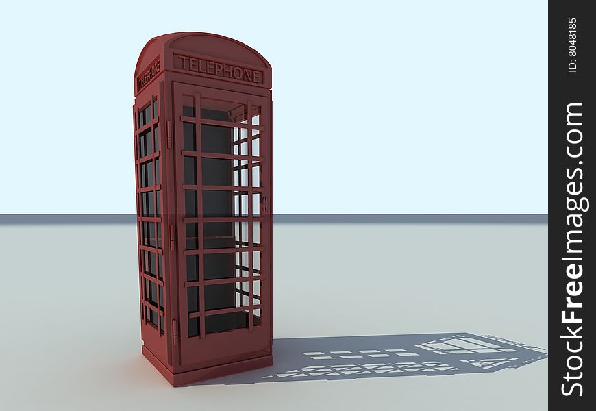 Red Telephone Box London red on neutral background
