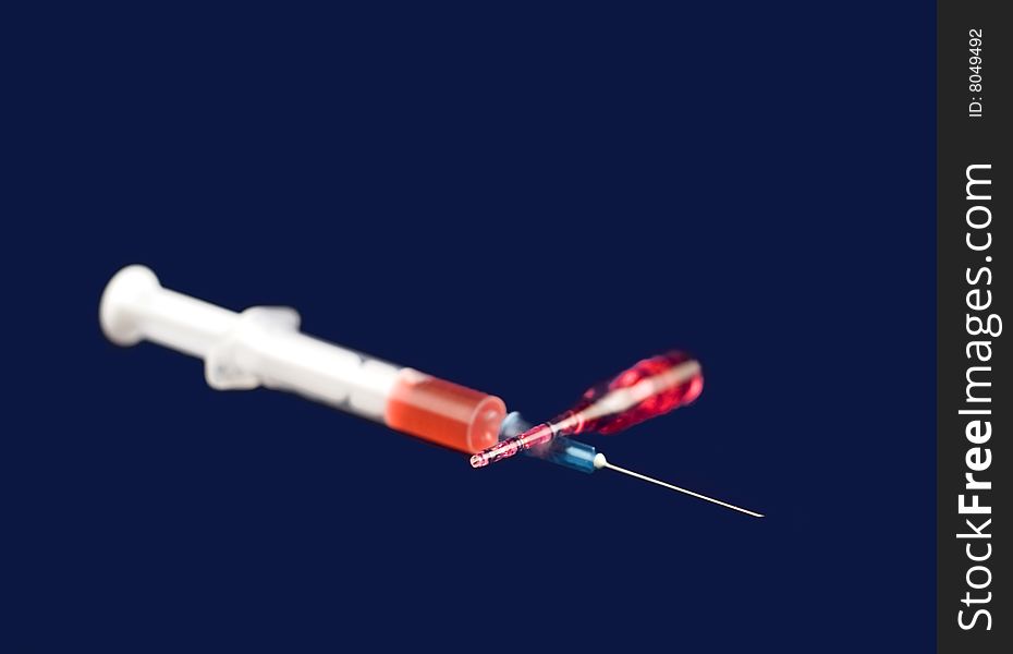 A syringe with medicine