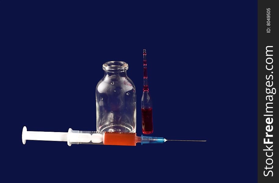 A syringe and medicine