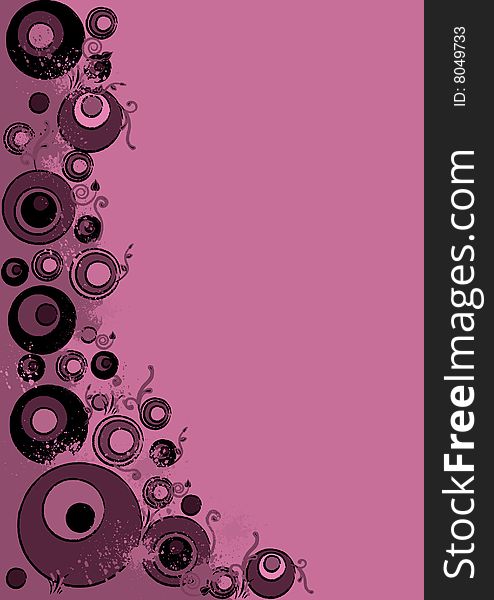 Pink grunge and abstract background with different size circles. Pink grunge and abstract background with different size circles