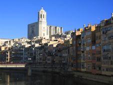 Girona Cathedral Tower Stock Photo