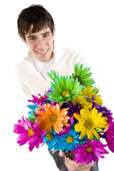 Man Holds A Rose Stock Photo Man Holds A Rose Stock Photo