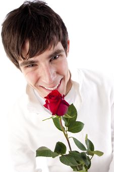 Man Holds A Rose Stock Image Man Holds A Rose Stock Image