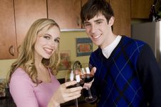 A Happy Couple Enjoying Wine Royalty Free Stock Photos A Happy Couple Enjoying Wine Royalty Free Stock Photos