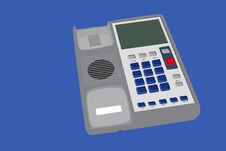 Small Phone Over Blue Background Royalty Free Stock Photography