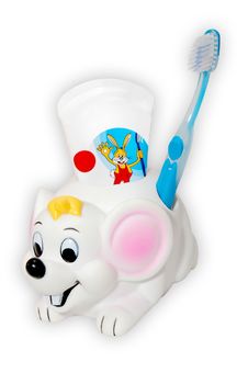 Tooth-paste And Brush For Kids Stock Photos Tooth-paste And Brush For Kids Stock Photos