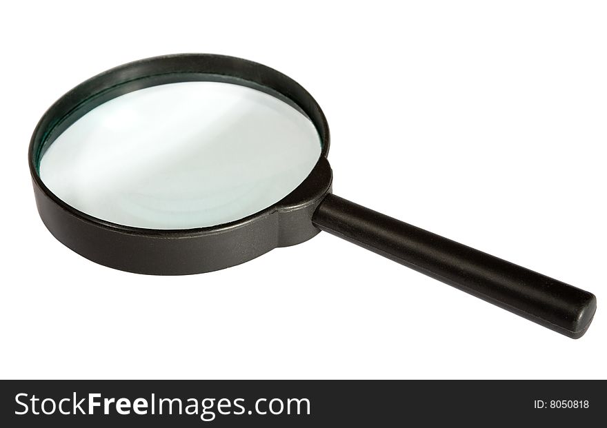 Magnifying glass on the white