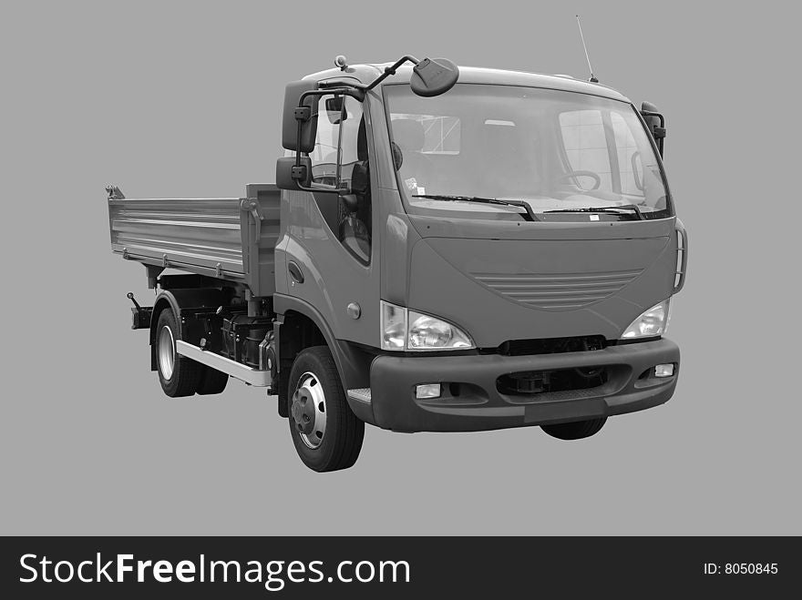 BW tipping lorry isolated on grey