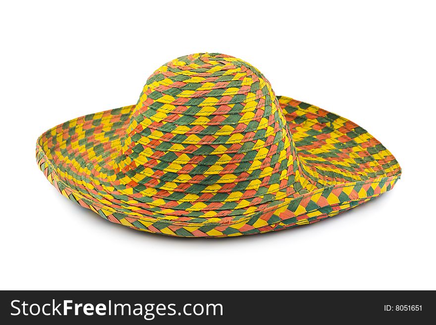 Retro sombrero isolated on white background