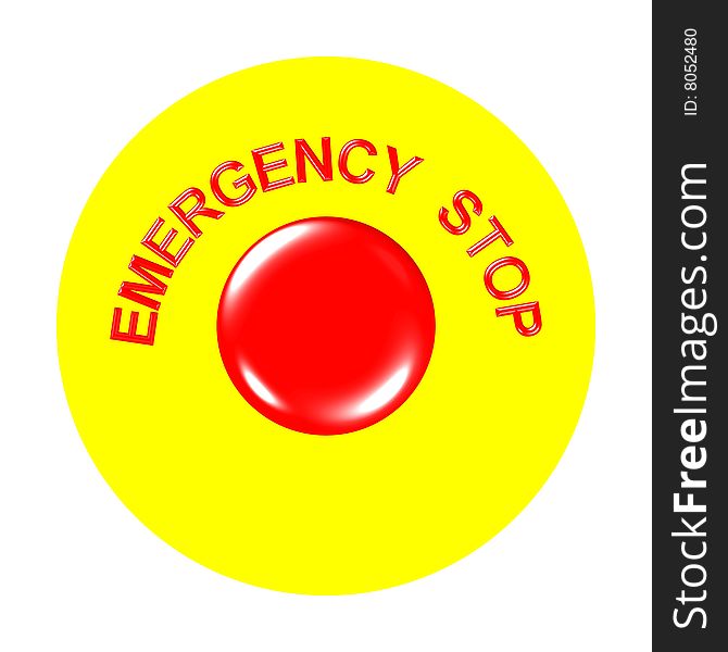 Emergency stop button - computer generated image