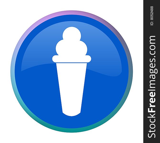Ice cream blue web button