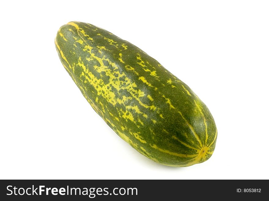 Fresh cucumber on white background