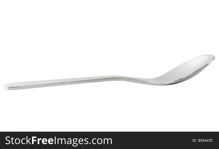 Metal Teaspoon Isolated On White