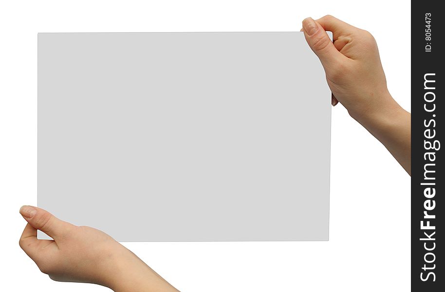 Card blank in a hand