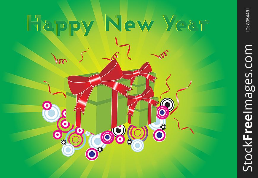 New Year Greeting Pattern, Colorful