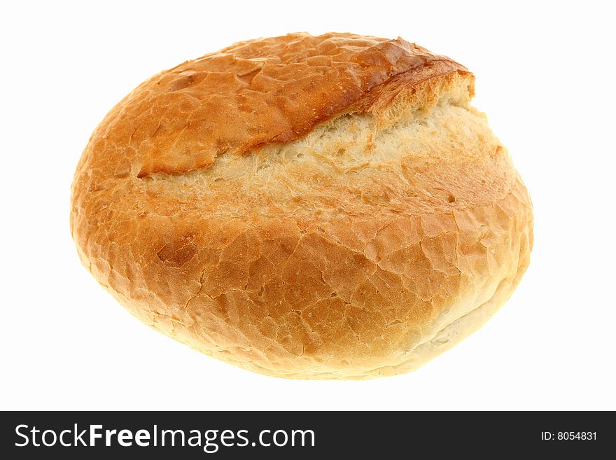 White bread loaf on a white background