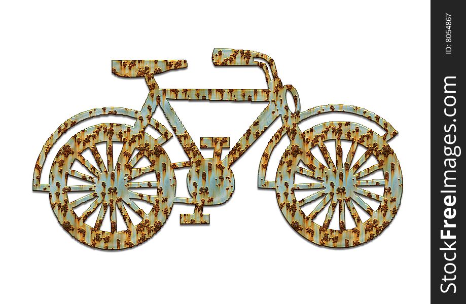 Bicycle, on the background of white