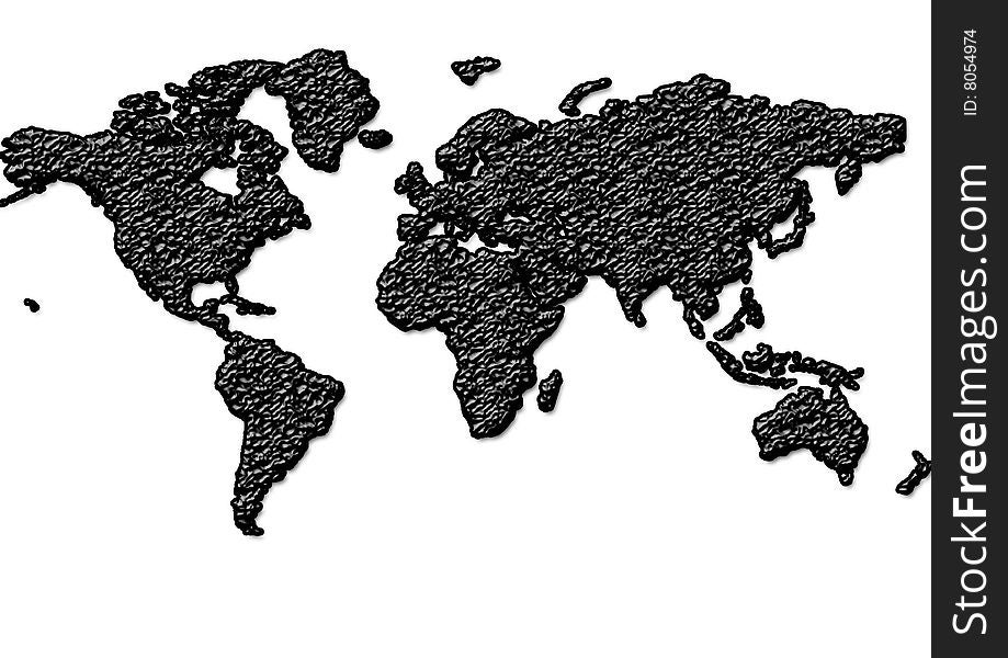 World map, on the background of white