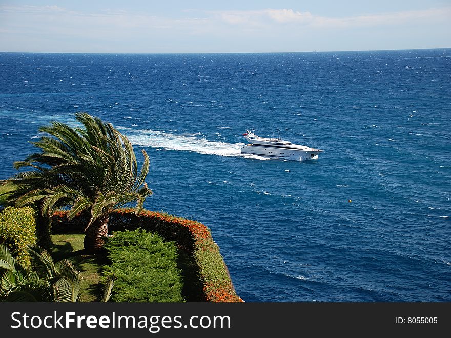 Luxury yacht view from Monaco