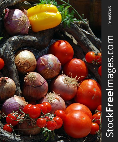 Vegetables in basket