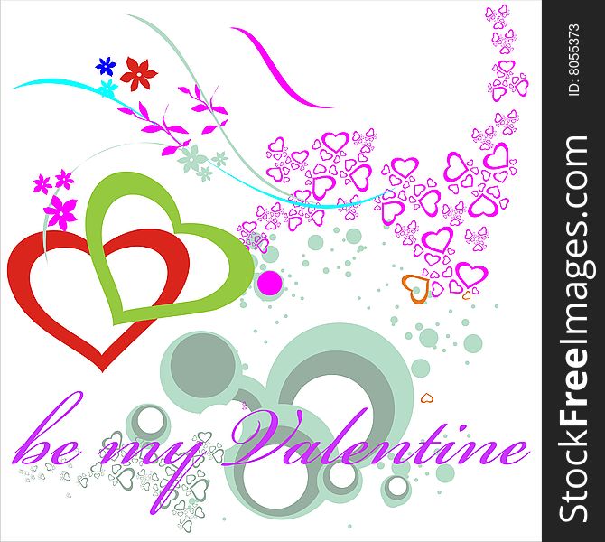 Valentine's day background with nice curves and hearts