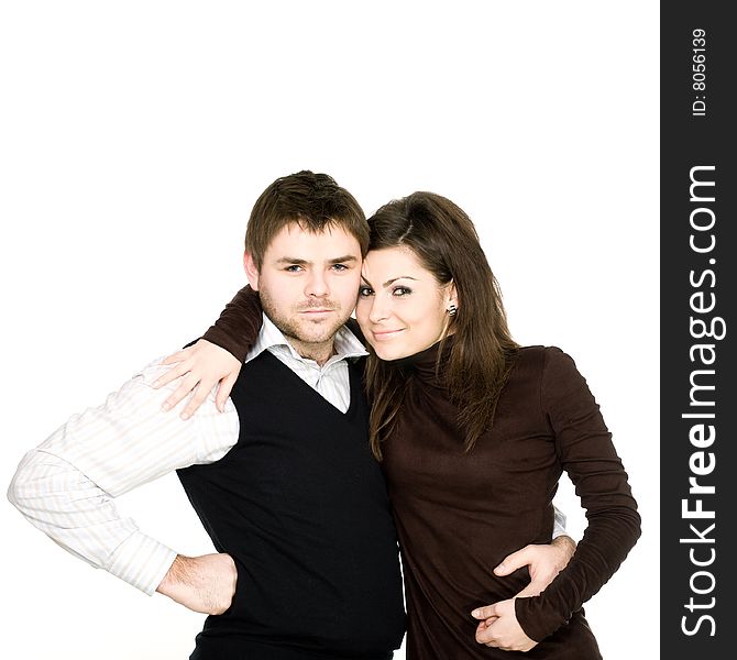 Stock photo: love theme: a portrait of a man and a woman standing together