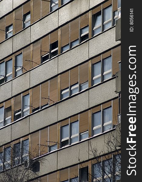 Windows of an apartment building in Zagreb.