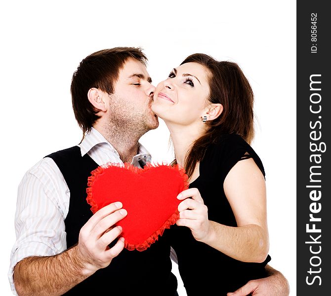 Stock photo: love theme: an image of a man kissing a woman