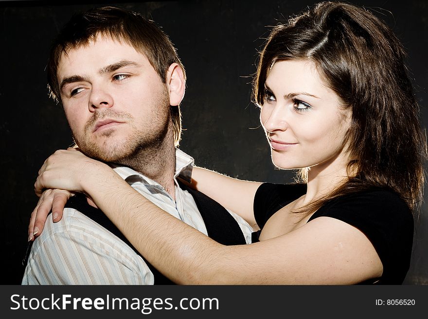 Stock photo: love theme: an image of a man and a woman embracing. Stock photo: love theme: an image of a man and a woman embracing